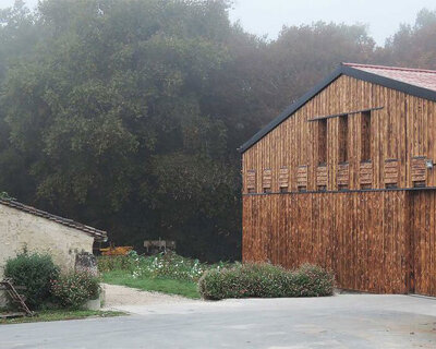 moonwalk local clads wine cellar in france with bat shelter wooden facade