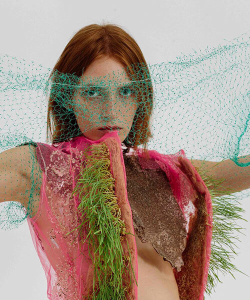 natural elements & synthetic nets form sustainable garment series by eilat mashiah
