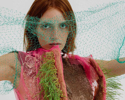 natural elements & synthetic nets form sustainable garment series by eilat mashiah