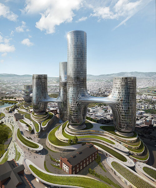 OF. STUDIO + degree zero architects propose 10 tube-shaped towers for thessaloniki