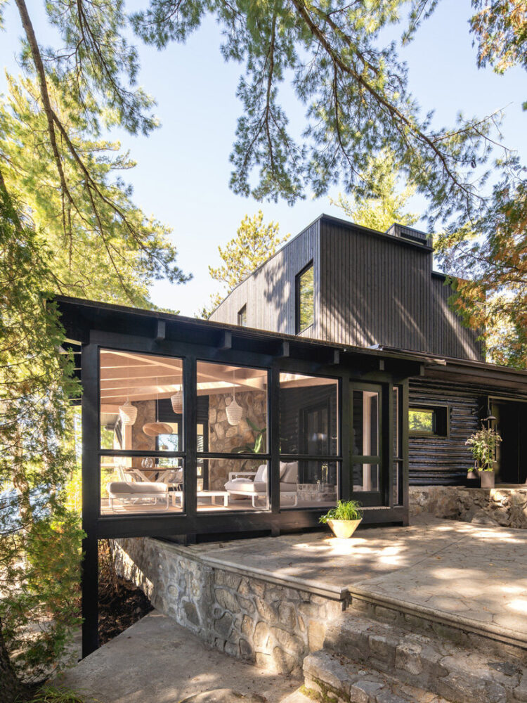 paul bernier architecte tops rustic log cabin in canada with monolithic ...