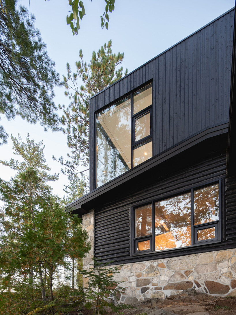 paul bernier architecte tops rustic log cabin in canada with monolithic ...