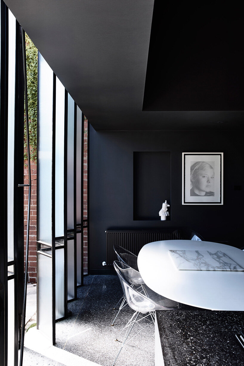 robert simeoni architects inserts pleated glass windows to powell street house in australia