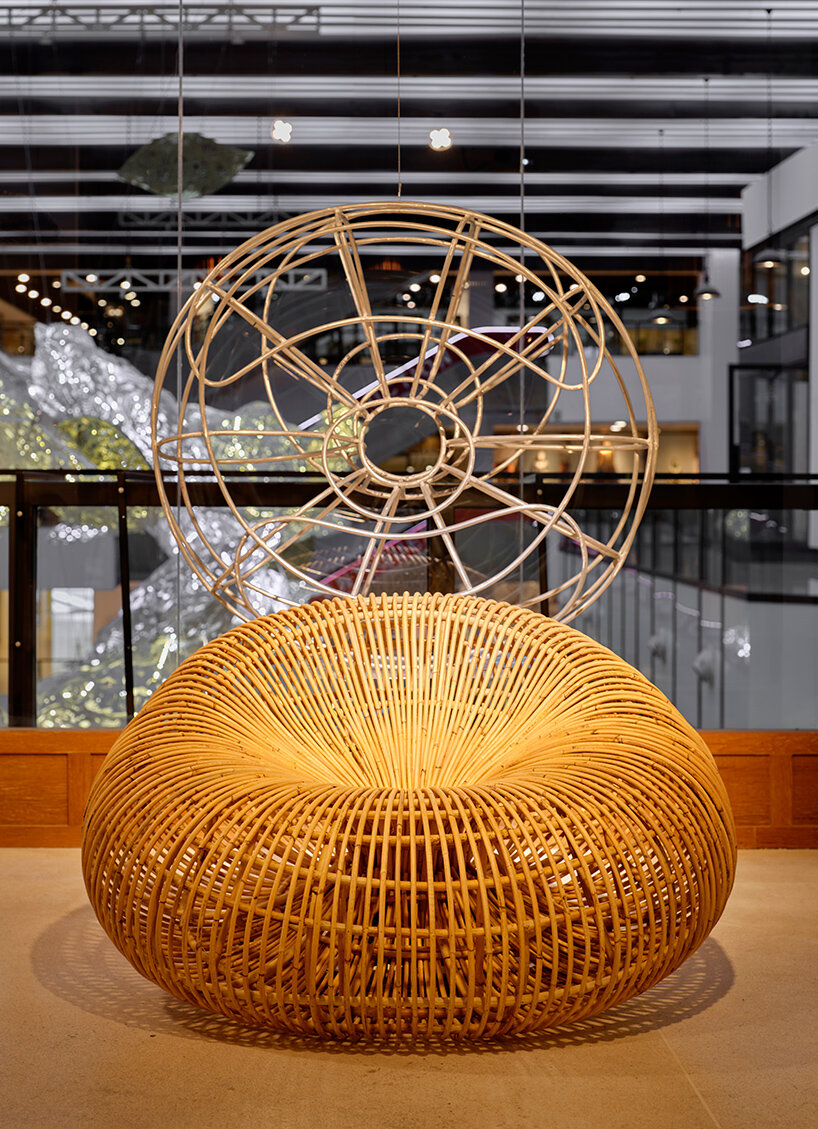 enter projects transforms bangkok exhibition space with sculptural rattan