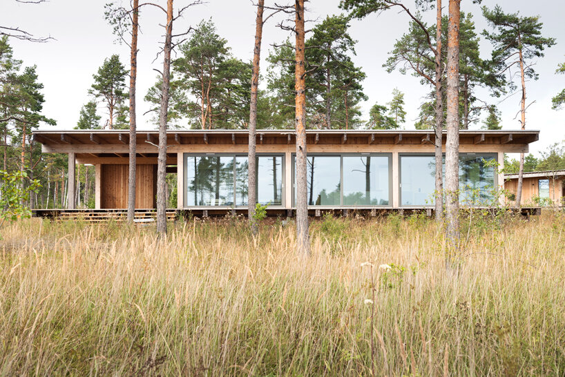 scott rasmusson källander builds five timber houses on a swedish island designboom