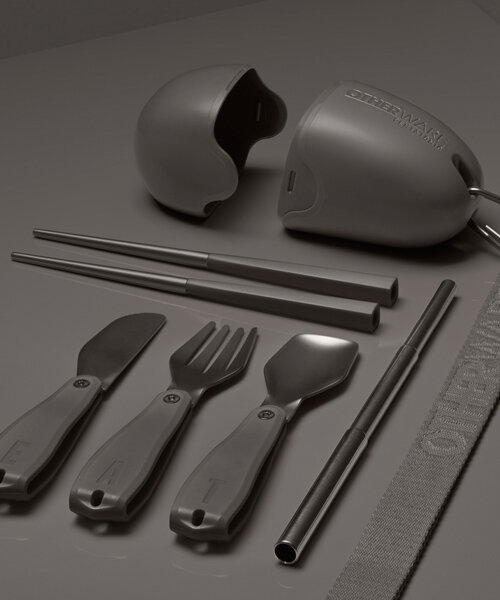 pentatonic + pharrell drop snarkitecture edition of 'pebble' cutlery set made from CDs
