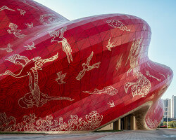 guangzhou theatre by steven chilton architects pays homage to the city's silk heritage