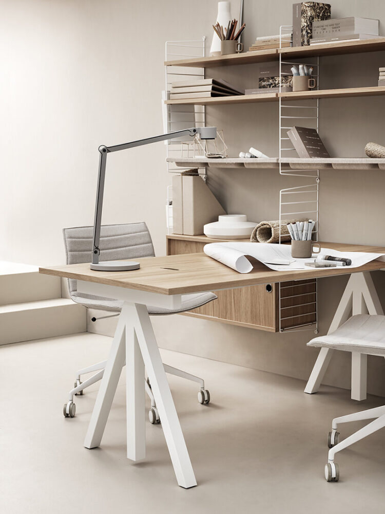 swedish icon string shelf tunes design to fit the flexible office