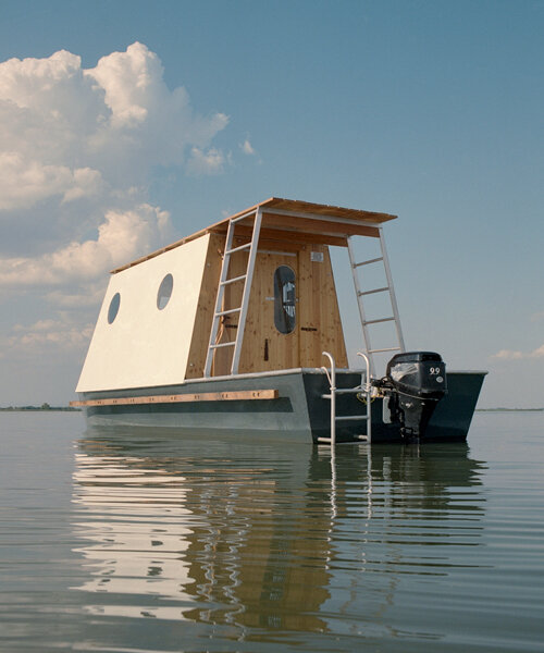tamás bene designs a compact houseboat for hungary's lake tisza