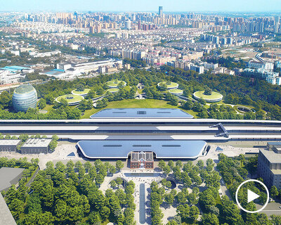 MAD architects reveals plans for jiaxing's 'train station in the forest'