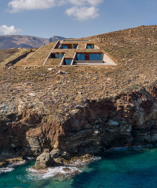 mold architects embeds nCAVED house into the island cliffs of greece