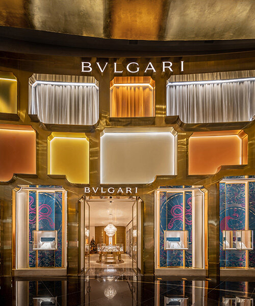 MVRDV references bulgari's first store in rome with brass and glass façade in bangkok