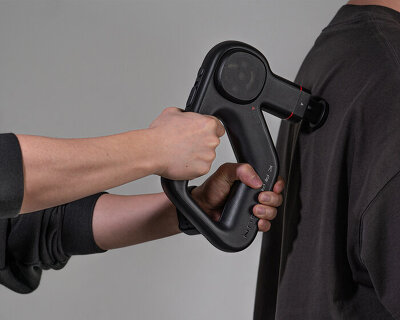 get rid of muscle knots with kraftgun's deep tissue massage gun designed by (acasso)