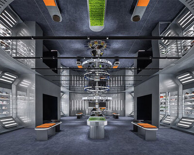 ALL design studio forms spacecraft-like boutique interior in chengdu, china