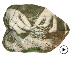 almudena romero uses sunlight to print images directly onto leaves