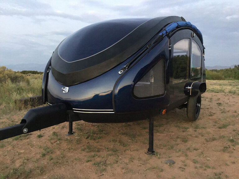 this ultralight teardrop trailer by earth traveler is made from chicken ...