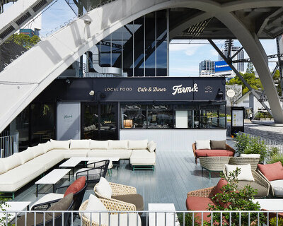 FHAMS turns 3 floors of nagoya TV tower into a hotel, café and restaurant