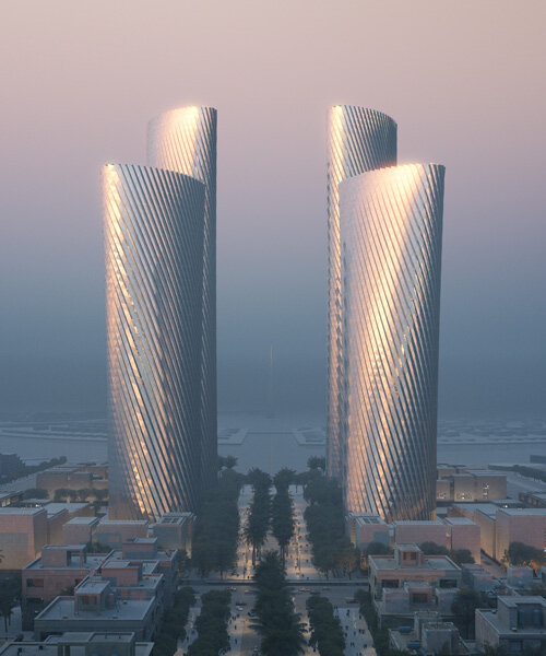 foster + partners unveils plans for aluminum-clad 'lusail towers' in qatar