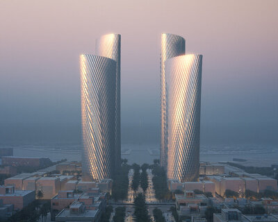 foster + partners unveils plans for aluminum-clad 'lusail towers' in qatar