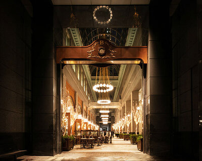 'la grande boucherie' restaurant in new york references ornamental art nouveau style