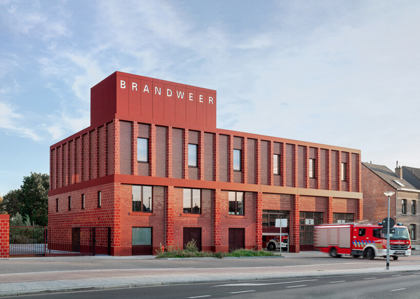 red bricks clad this fire station in antwerp by happel cornelisse verhoeven designboom