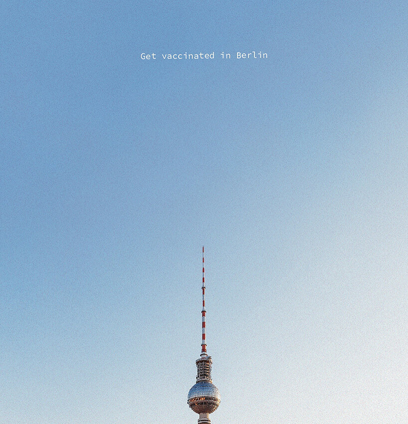 hugo suissas frames landmarks as needles in 'vaccine towers' series designboom