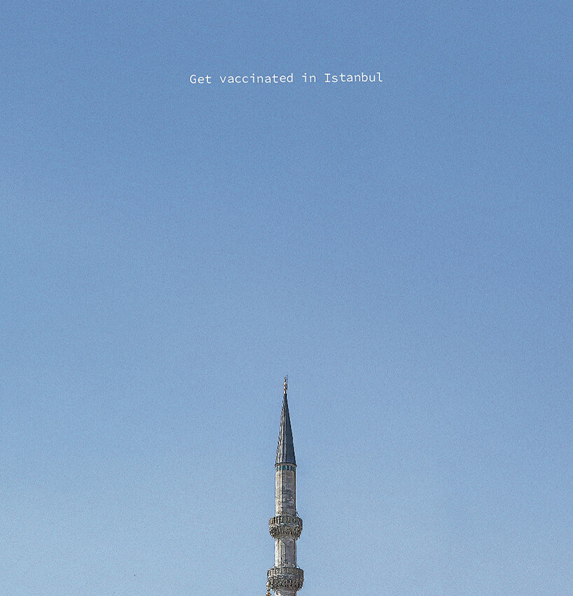 hugo suissas frames landmarks as needles in 'vaccine towers' series designboom