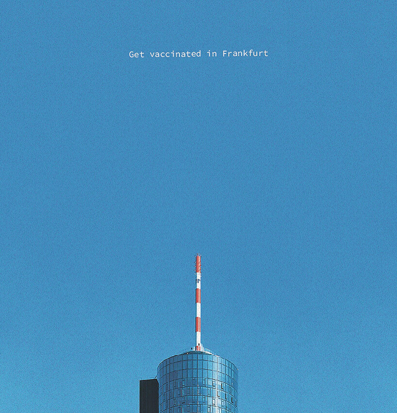 hugo suissas frames landmarks as needles in 'vaccine towers' series designboom