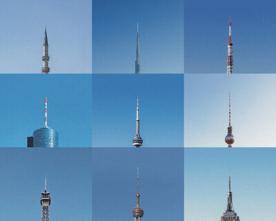 hugo suissas frames global landmarks as needles in 'vaccine towers' series