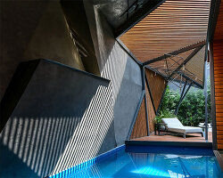 jutting planes & projecting volumes form the 'RH21' residential complex in india