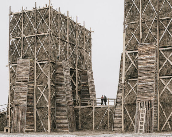 KATARSIS builds and burns bridge in russia as artistic symbol of change and upheaval