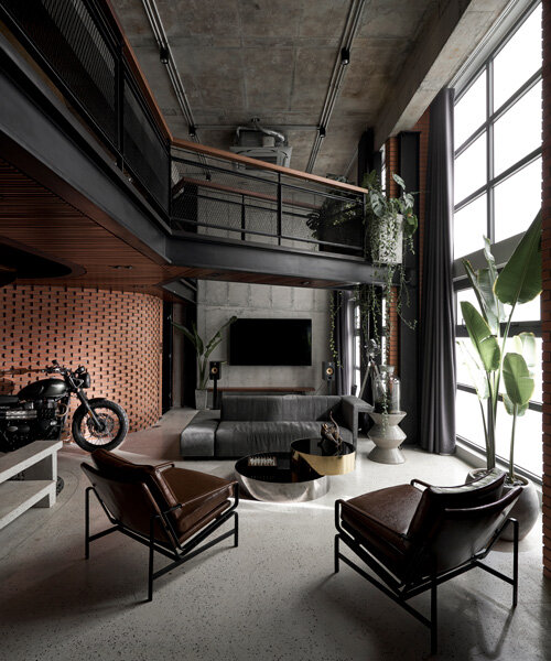 le house renovates penthouse in vietnam with brick, concrete + industrial aesthetics