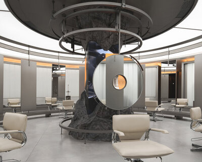 MOJO STUDIO puts a huge boulder at the center of this salon refurb in chengdu