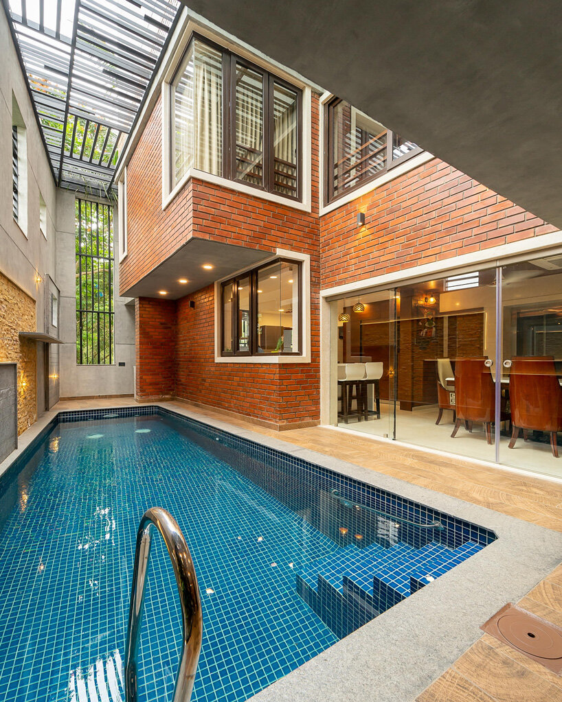 murali architects clads family residence in dynamic brick façade in india