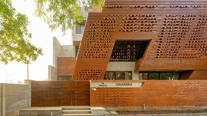 murali architects clads family residence in dynamic brick façade in india