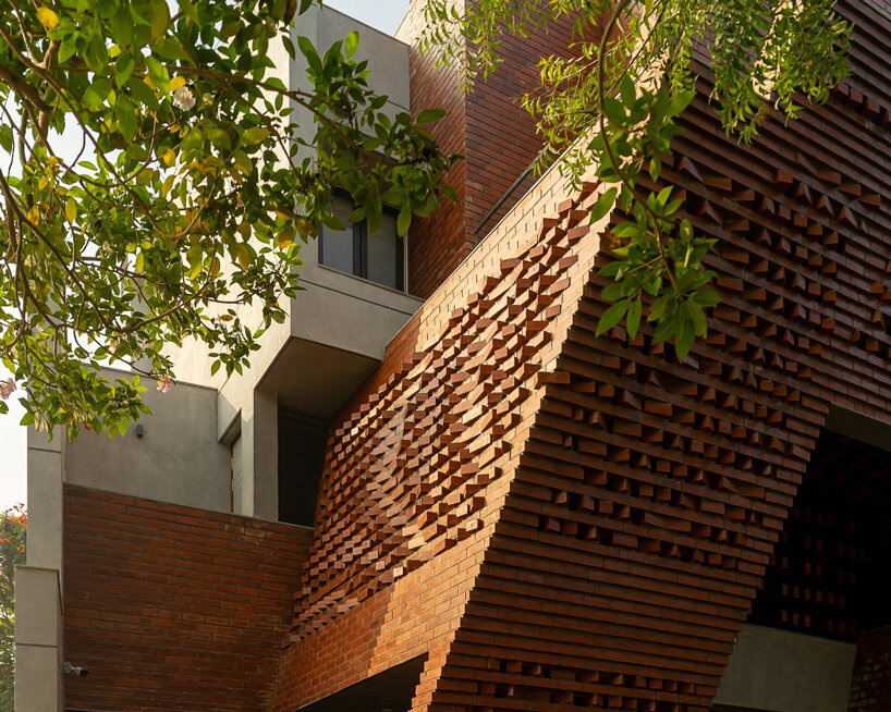 murali architects clads family residence in dynamic brick façade in india