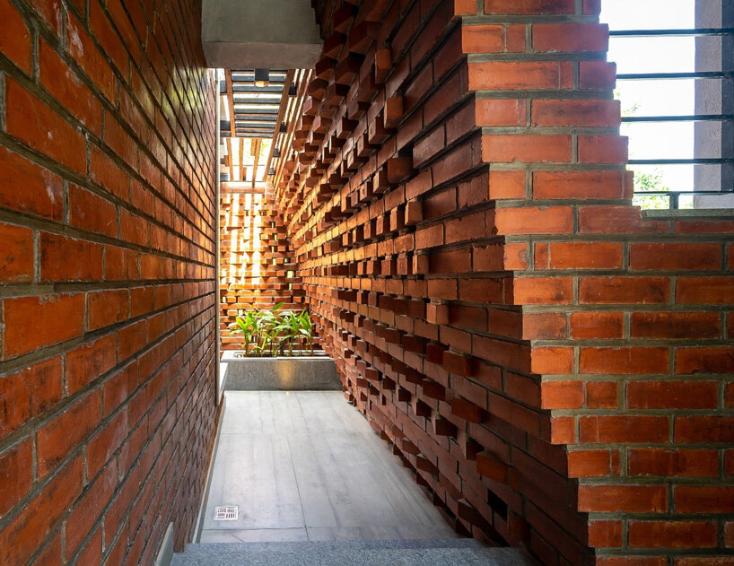 murali architects clads family residence in dynamic brick façade in india