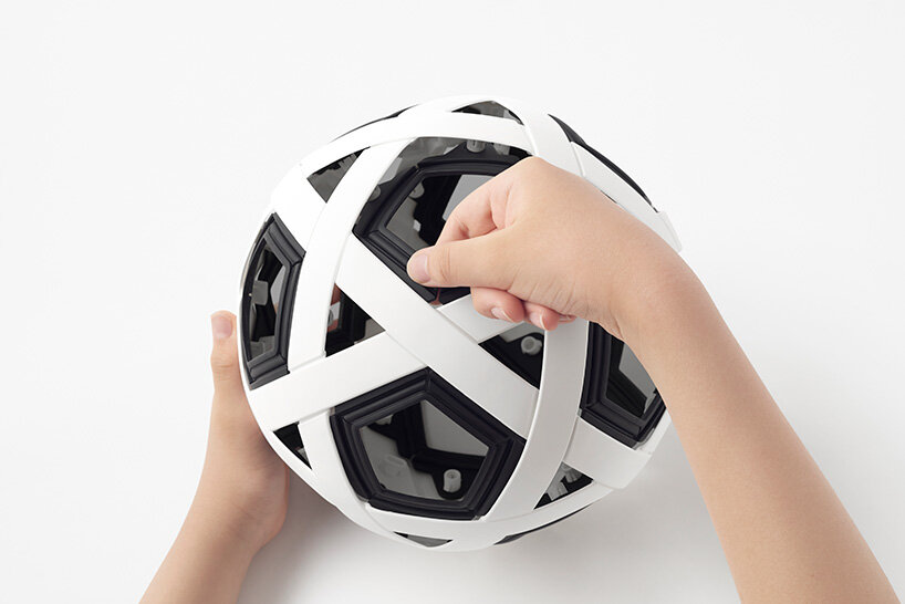 nendo unveils non-inflatable soccer ball for impoverished communities of the world