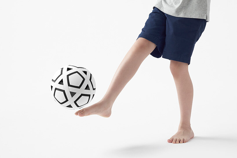 nendo unveils non-inflatable soccer ball for impoverished communities of the world
