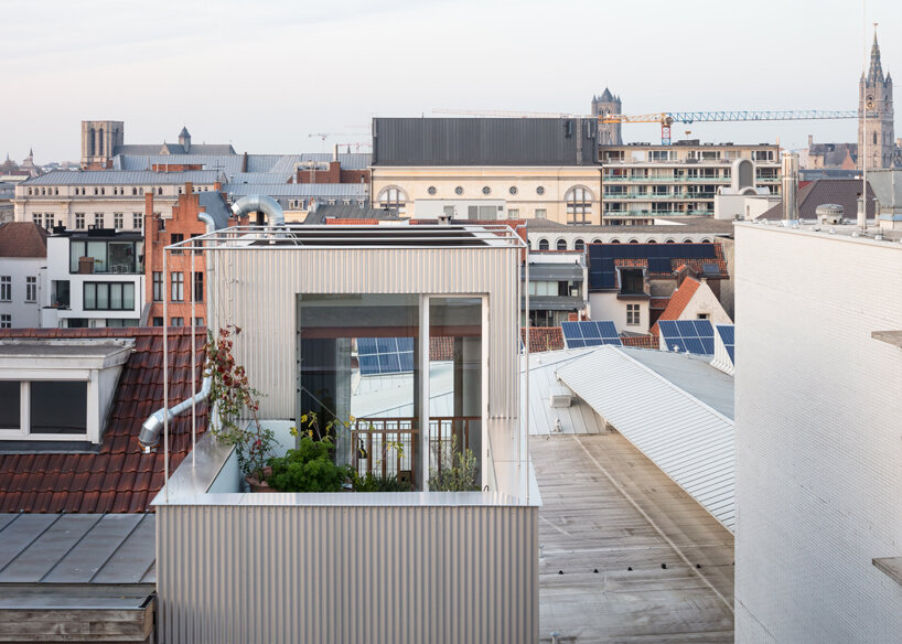 NU architectuuratelier completes a narrow split-level house in ghent designboom
