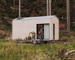 'projekt datscha' is a portable wooden tiny cabin for minimalist nature lovers