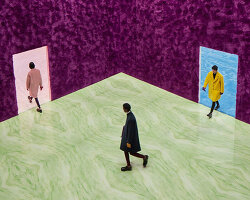 rem koolhaas + AMO use 'inviting and seductive' materials for prada's F/W 2021 menswear show