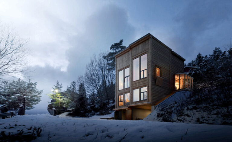 rever & drage completes its slender timber dwelling, 'zieglers nest'