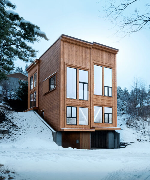 rever & drage architects completes its slender timber dwelling, 'zieglers nest'