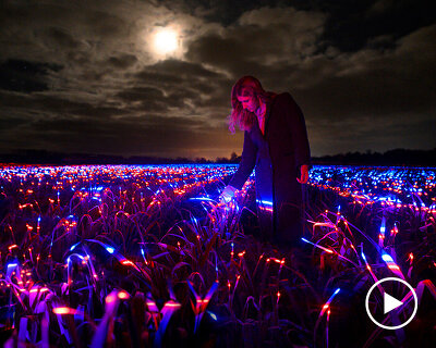 daan roosegaarde's GROW is a dreamy light installation that enhances plant growth