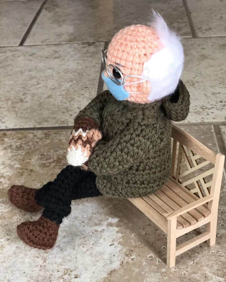 bernie sanders crochet doll free pattern