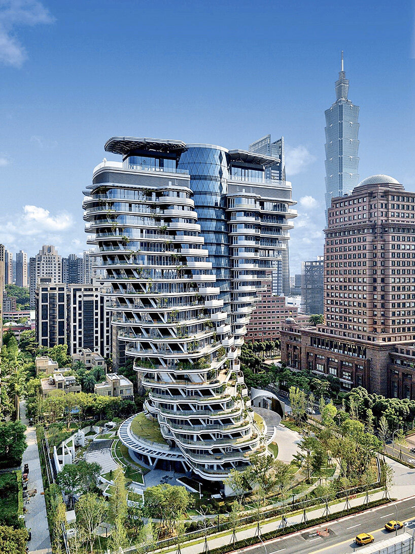 vincent callebaut's carbon-absorbing tower nears completion in taipei