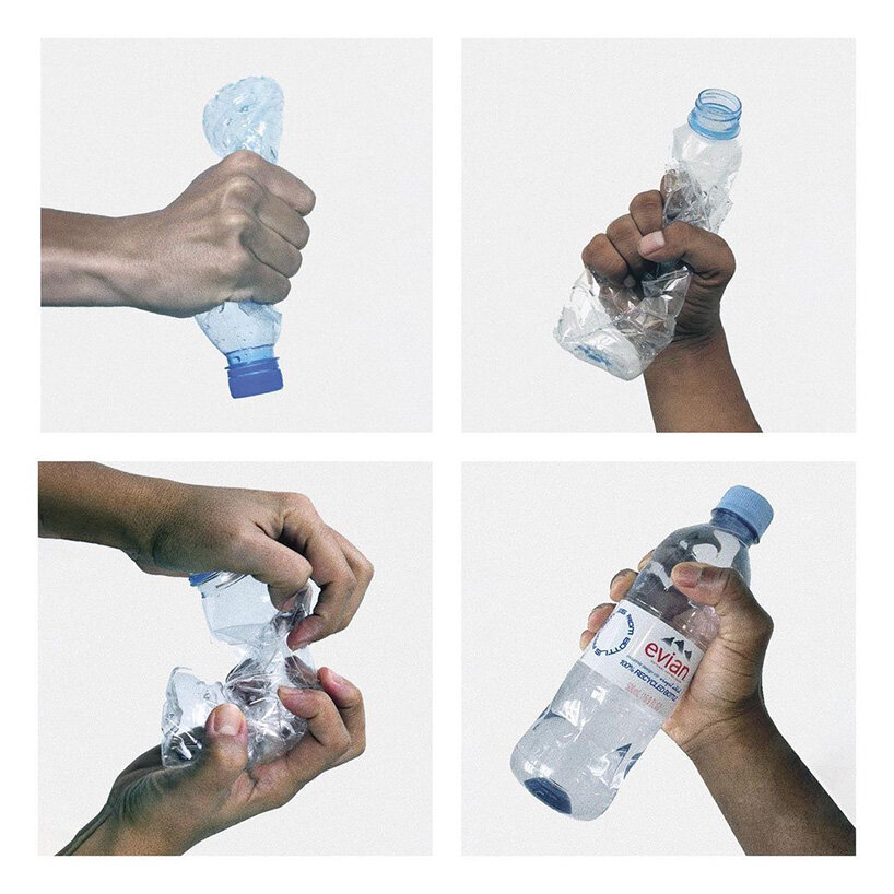 Virgil Abloh Unveils A Hammered 100 Recycled Plastic Water Bottle For Evian