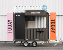 walkingboxes are sustainable food trucks made from shipping containers