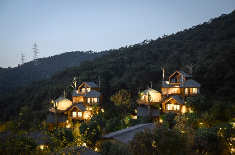 WH studio constructs cluster of treehouse cabins at senbo resort hangzhou in china
